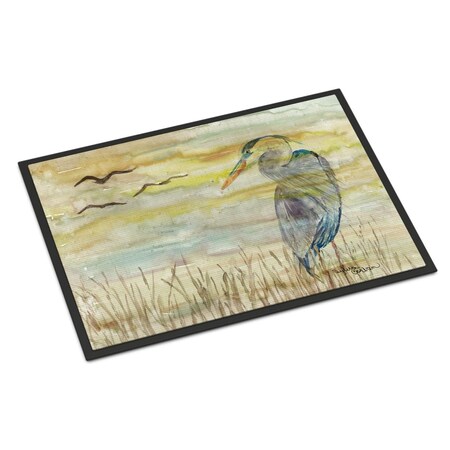 Carolines Treasures 18 x 27 in. Blue Heron Yellow Sky Indoor or Outdoor Mat SC2020MAT